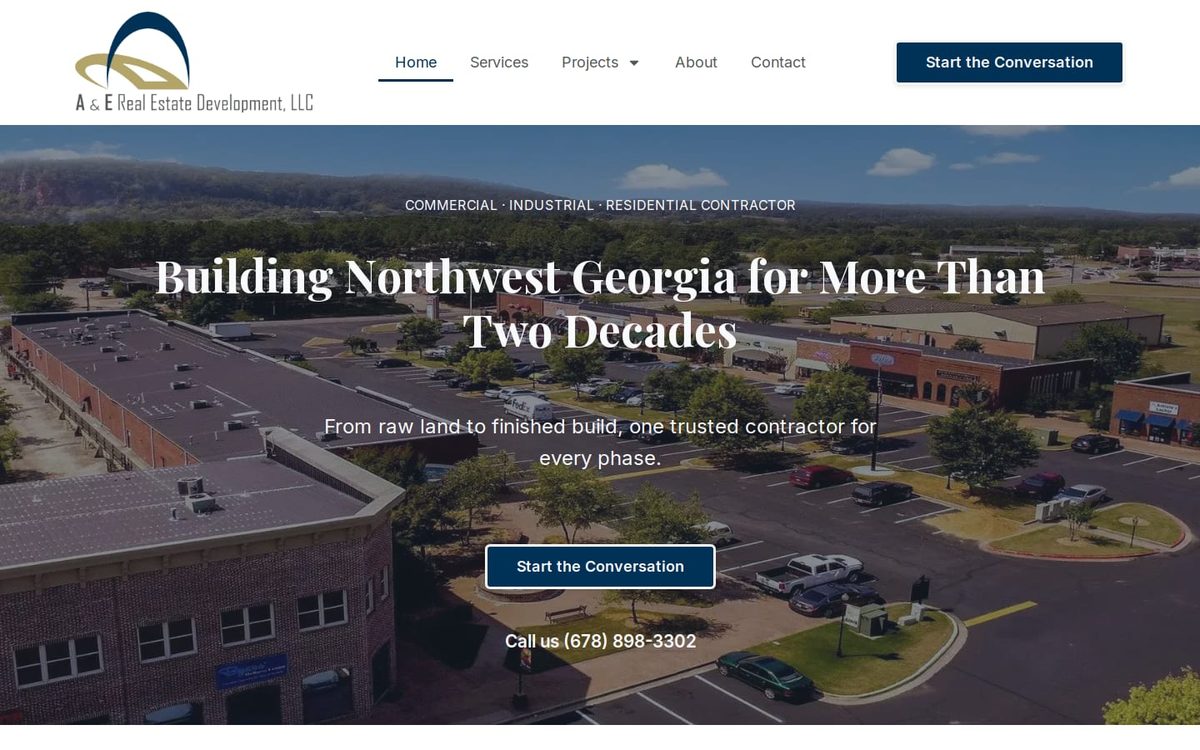 Homepage of A&E Real Estate Development