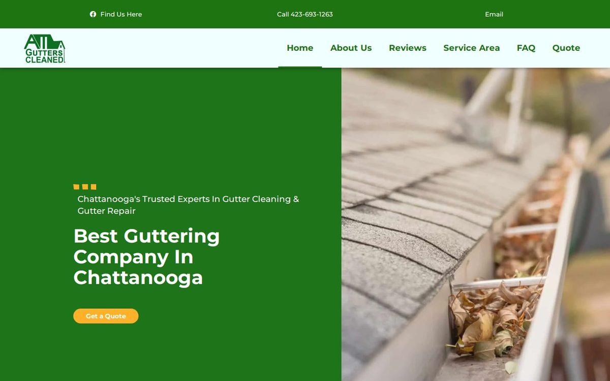 Homepage of All Gutters Cleaned