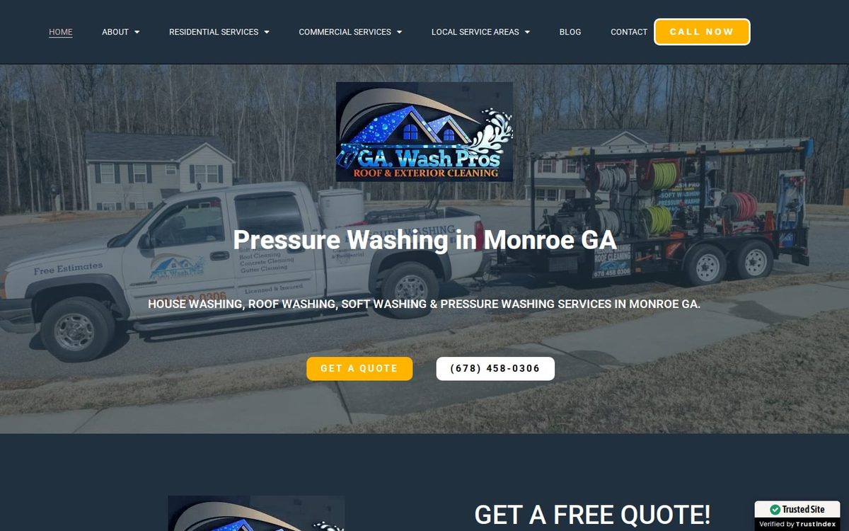 Homepage of GA Wash Pros
