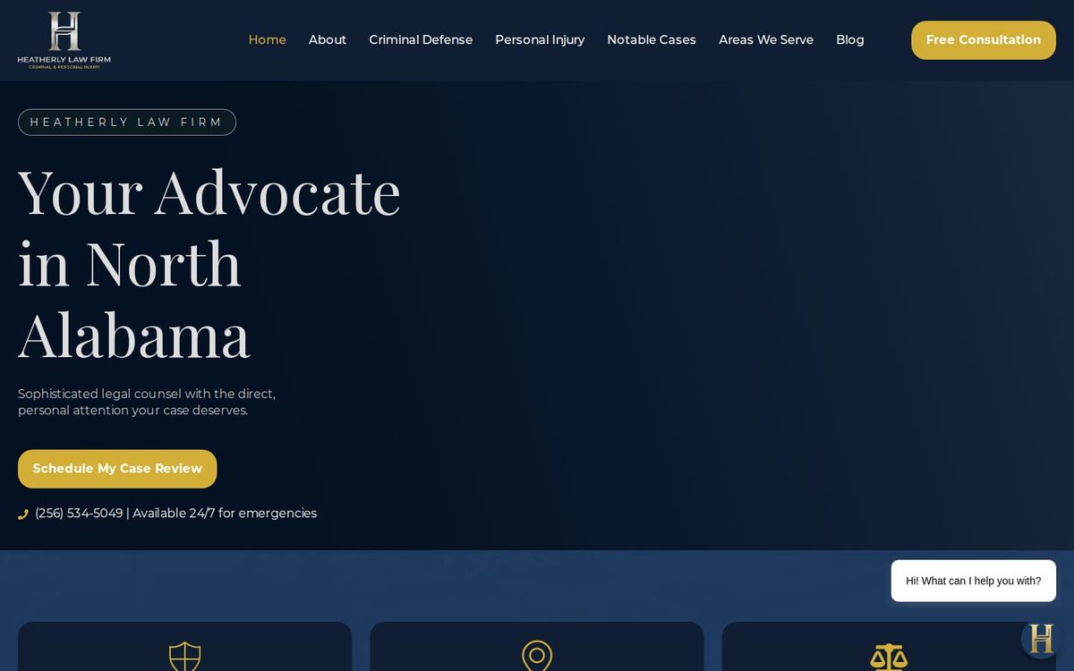 Homepage of Heatherly Law