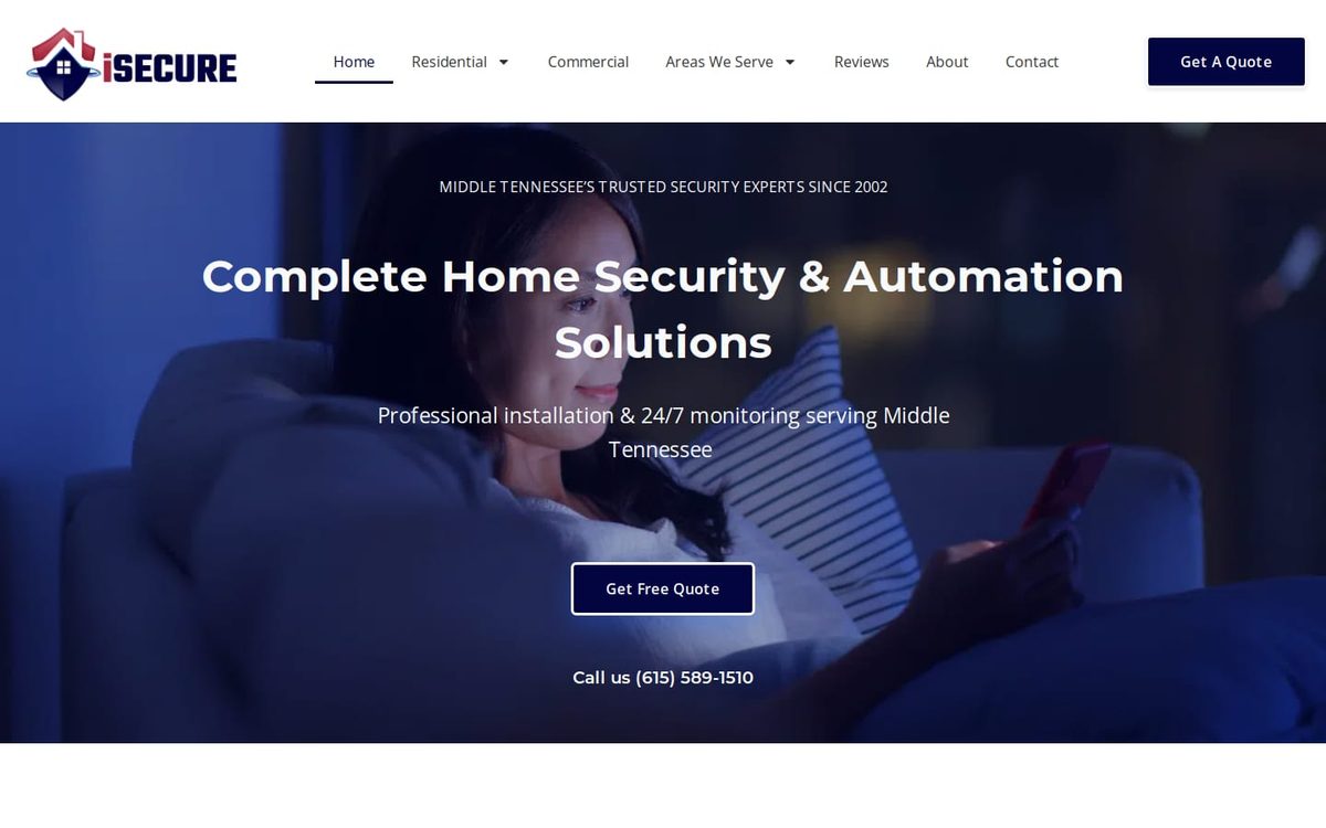 Homepage of iSECURE