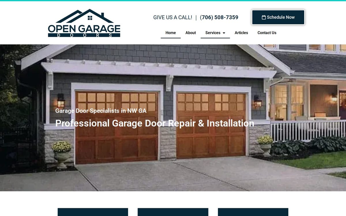 Homepage of Open Garage Doors NWGA